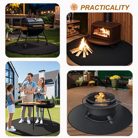 AIZEUSS Fire Pit Mat under Solo Stove keeps surfaces safe.