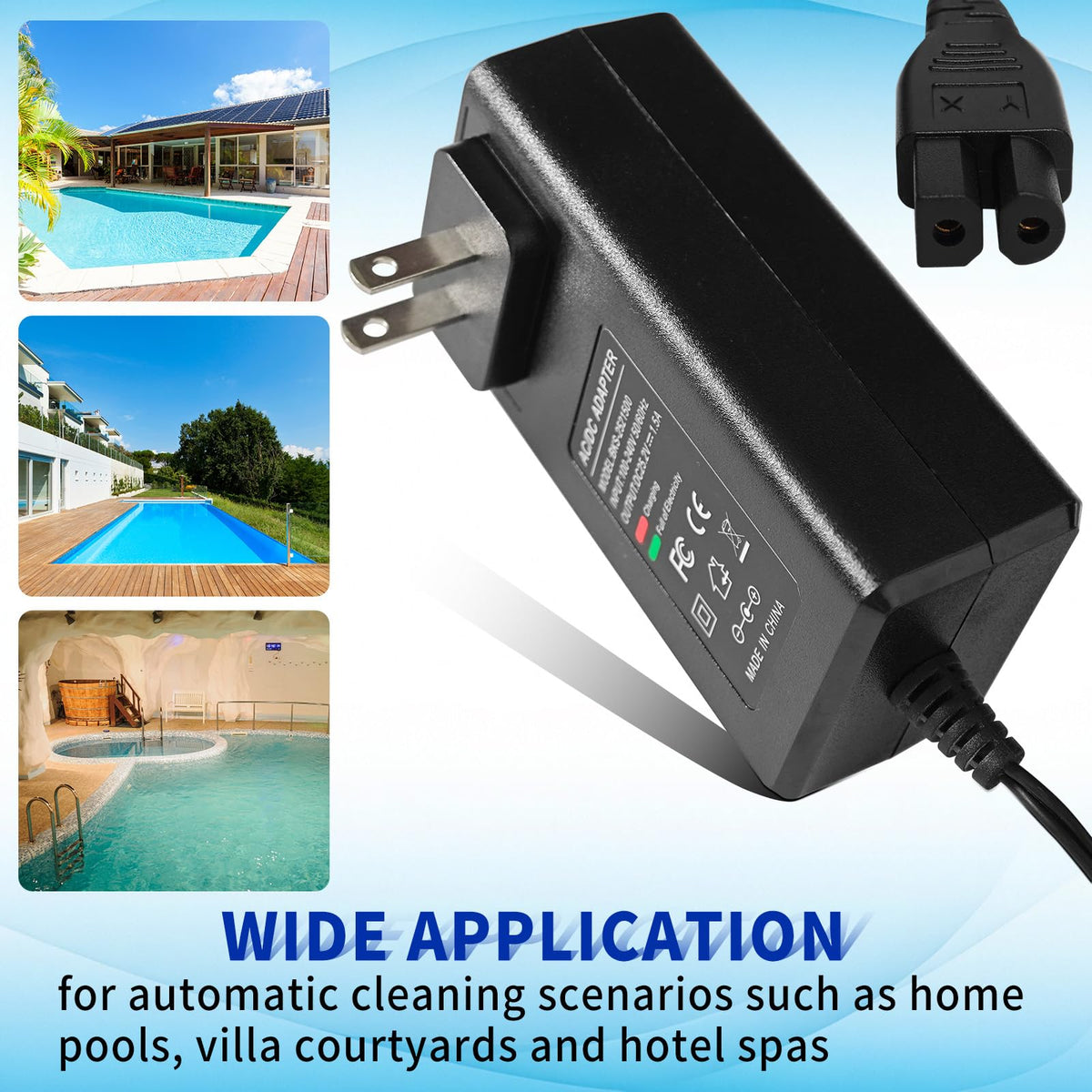 AIZYSY C1/C2/C2B compatibility adapter shown for robot cleaners.