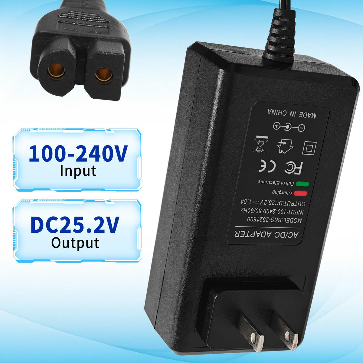 AIZYSY Wybot battery-pack connection illustrated for Li-Ion packs.