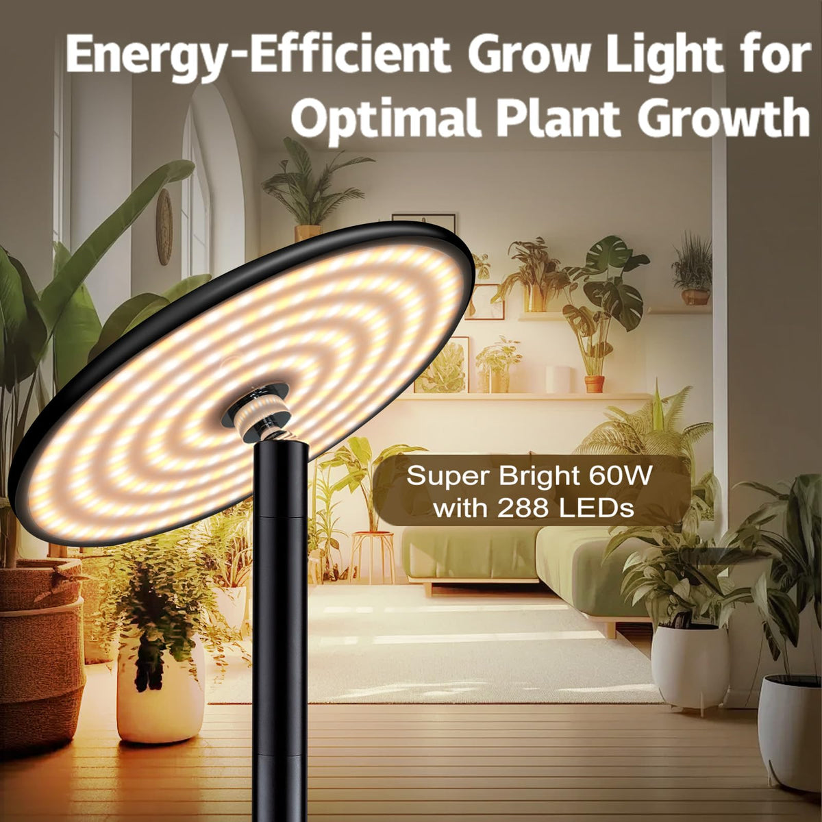 AJABotanics Grow Light tilt-head directing light to canopy and lower leaves