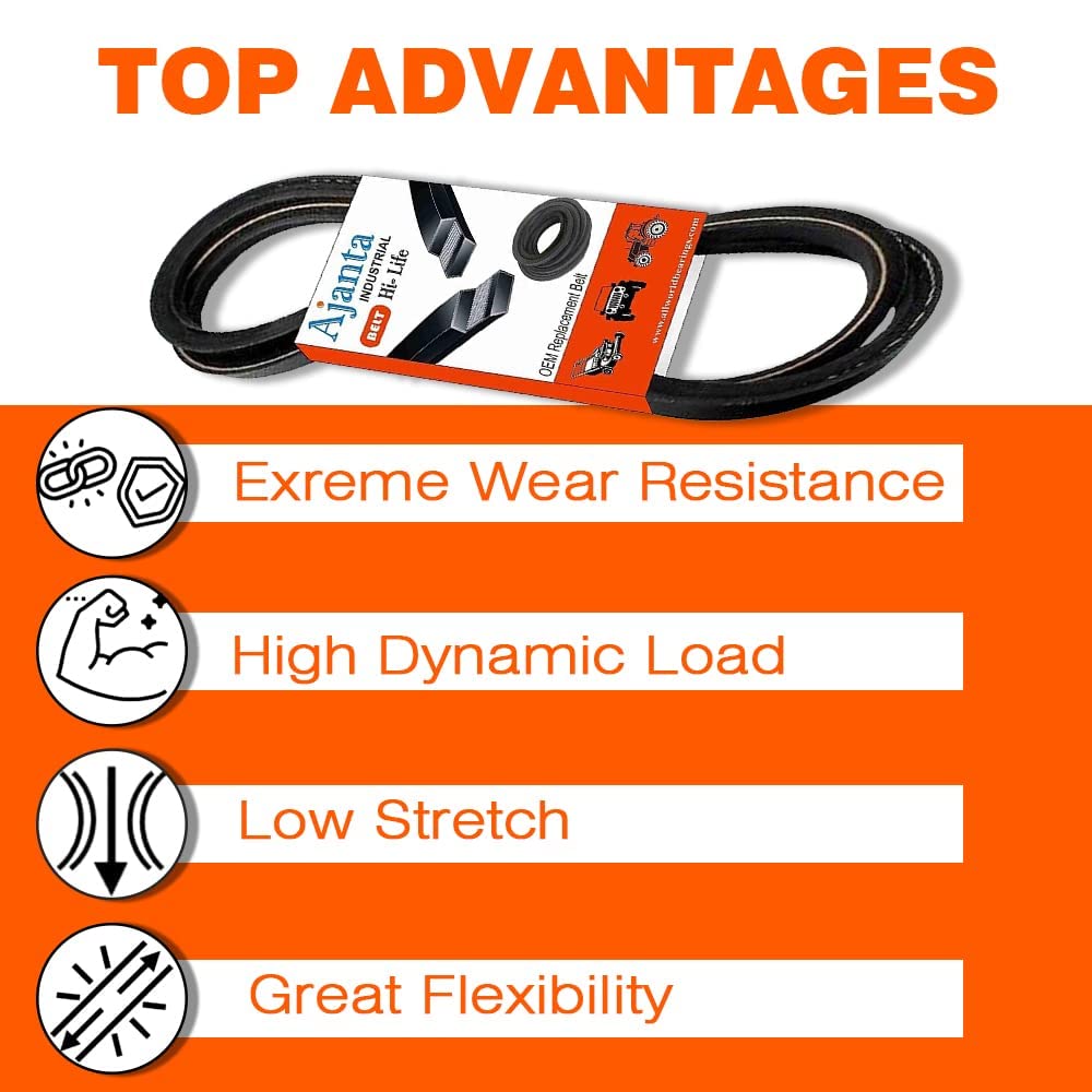 AJANTA INDUSTRIAL-compatible belt for Hustler 36-inch and 42-inch decks; efficient power transfer.