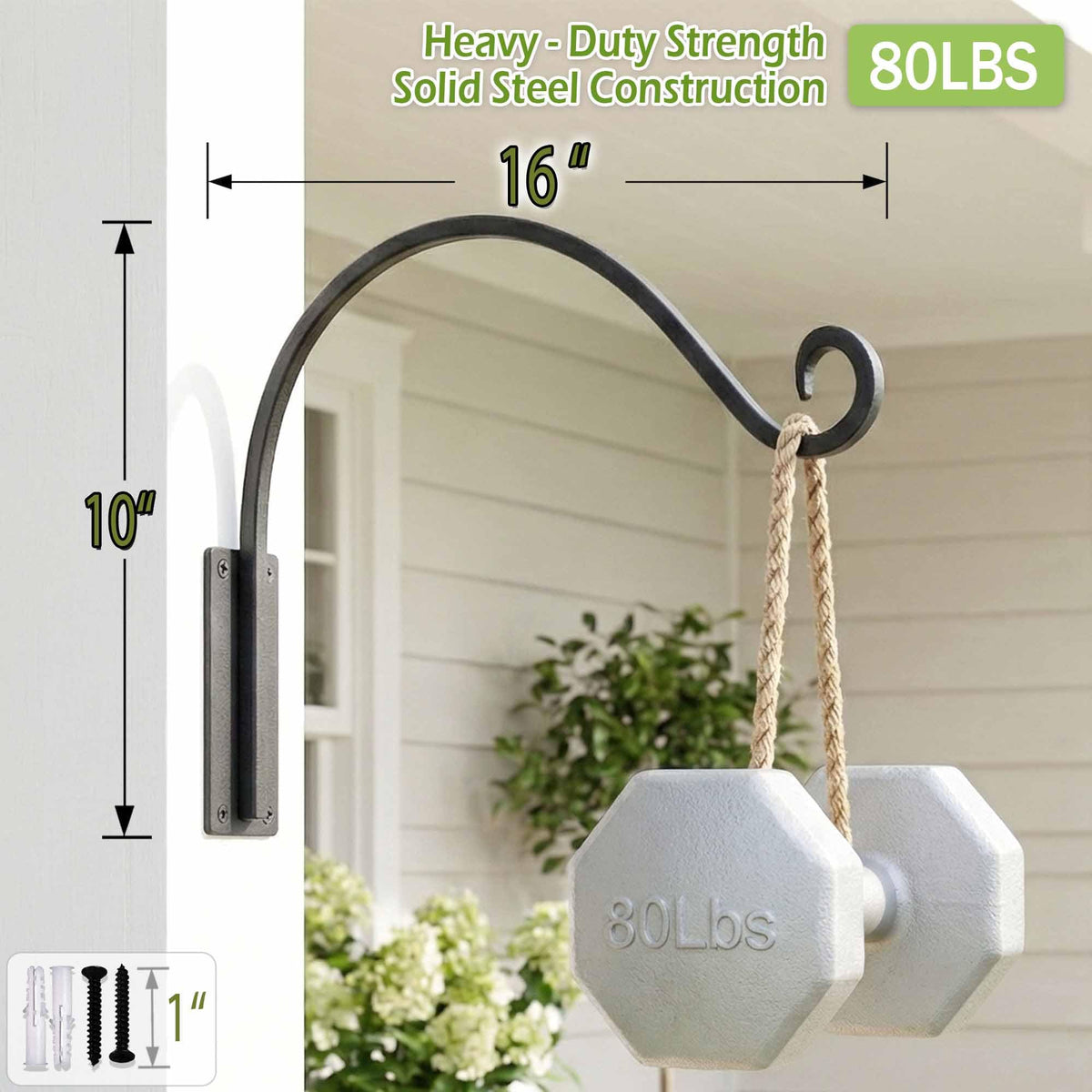 AJART 16-inch heavy-duty wall hook demonstrates sturdy support for baskets
