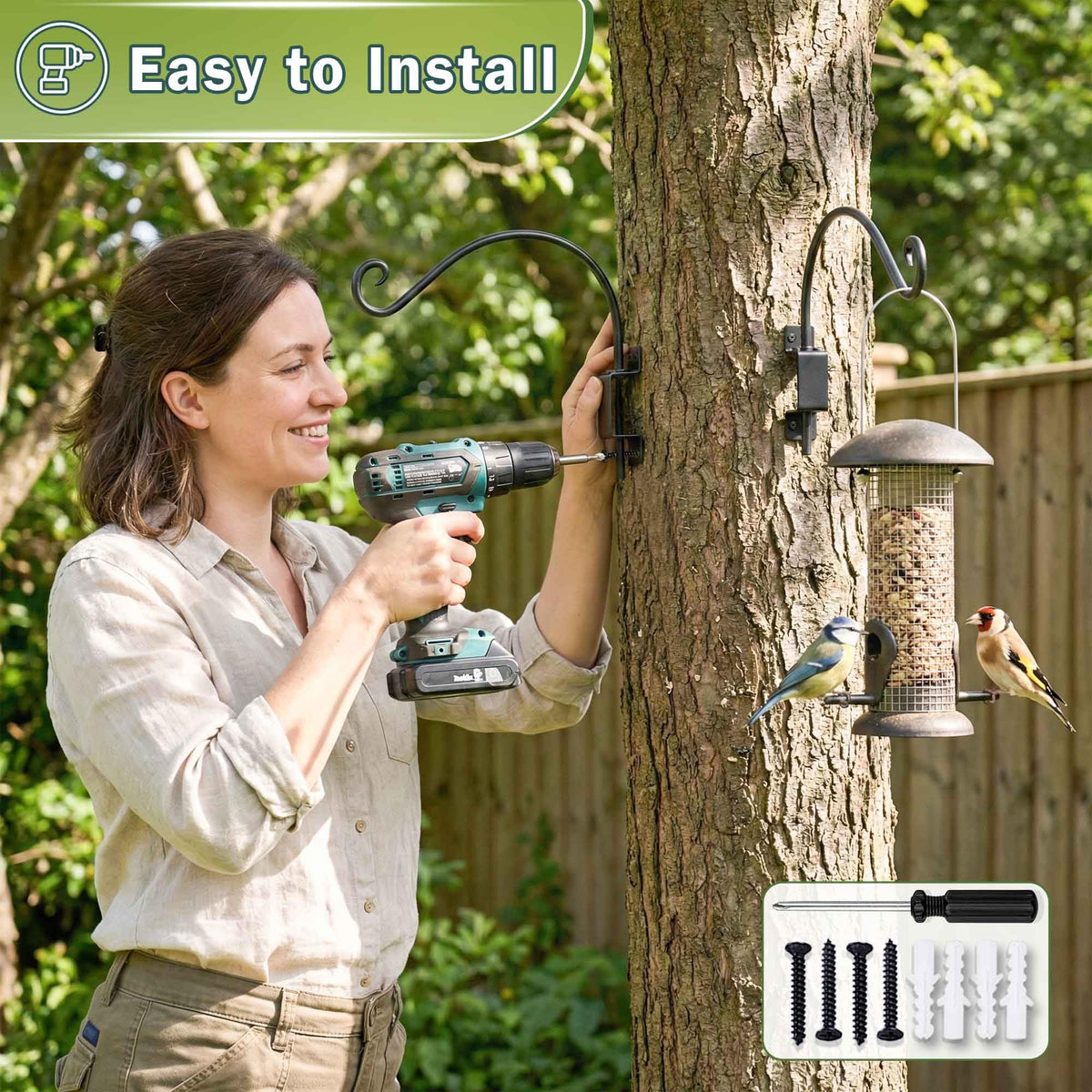 AJART Deck Fence Hanger displayed for garden decor and feeders
