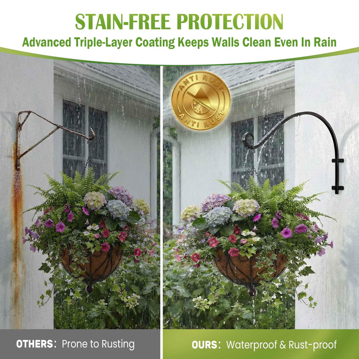 AJART flower pot hanger on deck wall for organized gardening