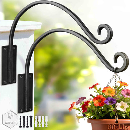 AJART hanging plant hanger outdoor shows two-bracket setup ready for garden pots