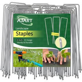 AJART Landscape Stakes with a 6-inch galvanized spike for turf installation.