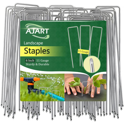 AJART Landscape Stakes with a 6-inch galvanized spike for turf installation.