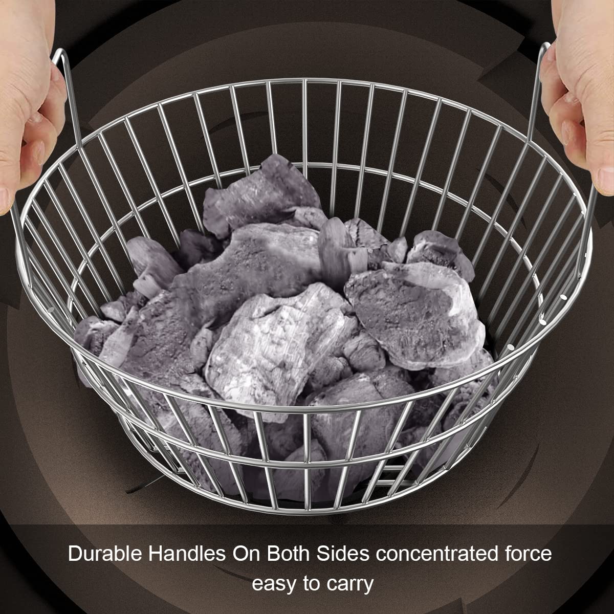 AJinTeby easy-ash-removal basket keeps leftover charcoal ready to relight