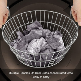 AJinTeby easy-ash-removal basket keeps leftover charcoal ready to relight