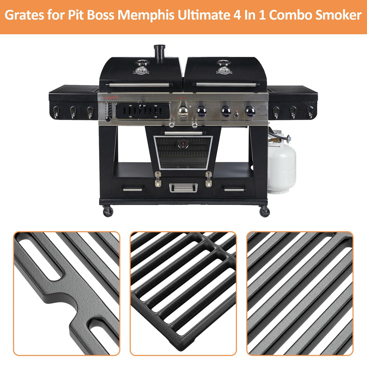 AJinTeby porcelain enamel finish resists sticking and simplifies cleanup after grilling.