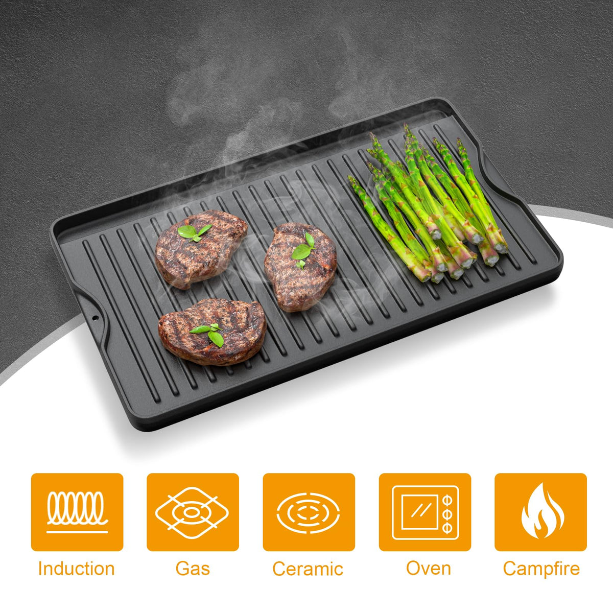 AJinTeby outdoor griddle perfect for camping and tailgating on a portable heat source