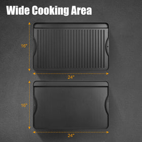 AJinTeby griddle ridged side sears steaks and burgers with grill marks
