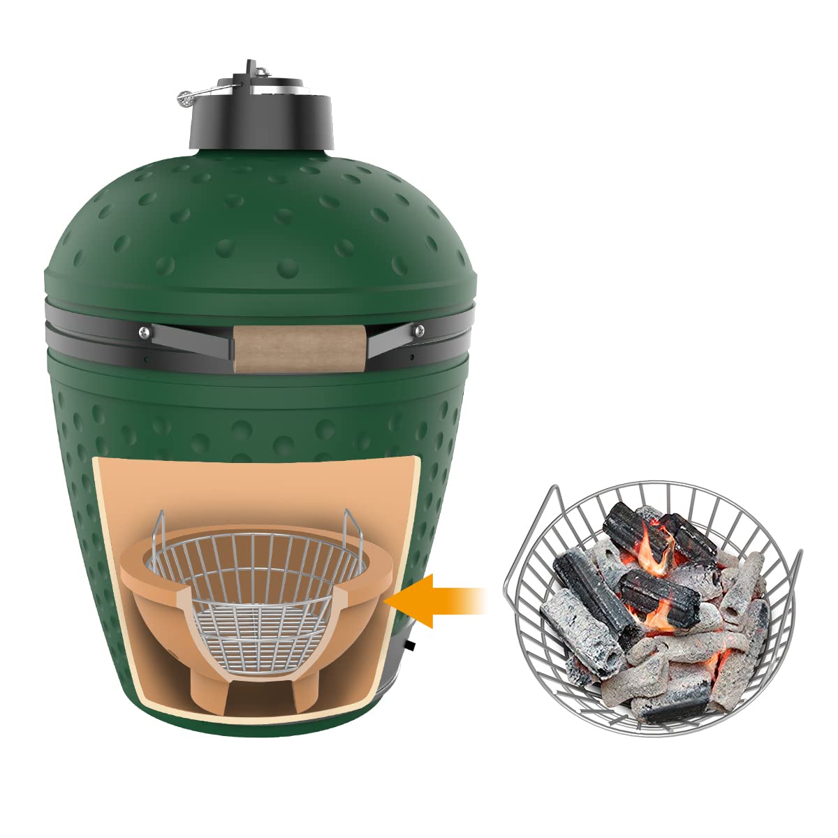 AJinTeby shake-to-clean design simplifies ash removal after cooking