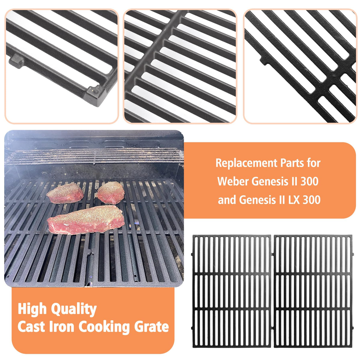 AJinTeby bundled set provides a complete Genesis II grill replacement.