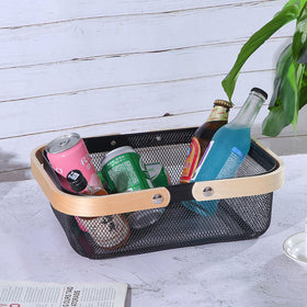 AJIODA decorative metal-mesh basket adds style while storing small items.