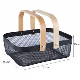 AJIODA storage organizer bin with metal mesh for visible, breathable organization.
