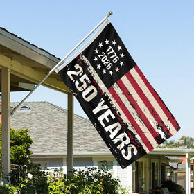 AJJSUE 250th anniversary flag 3-ply construction close-up showing durable fabric.