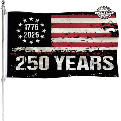 AJJSUE 250th anniversary flag, 3x5 double-sided, ideal for outdoor display and ceremonial recognition.