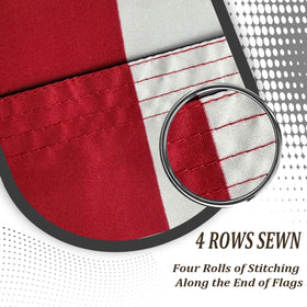 AJJSUE flag hanging setup with two brass grommets allows quick, secure installation.
