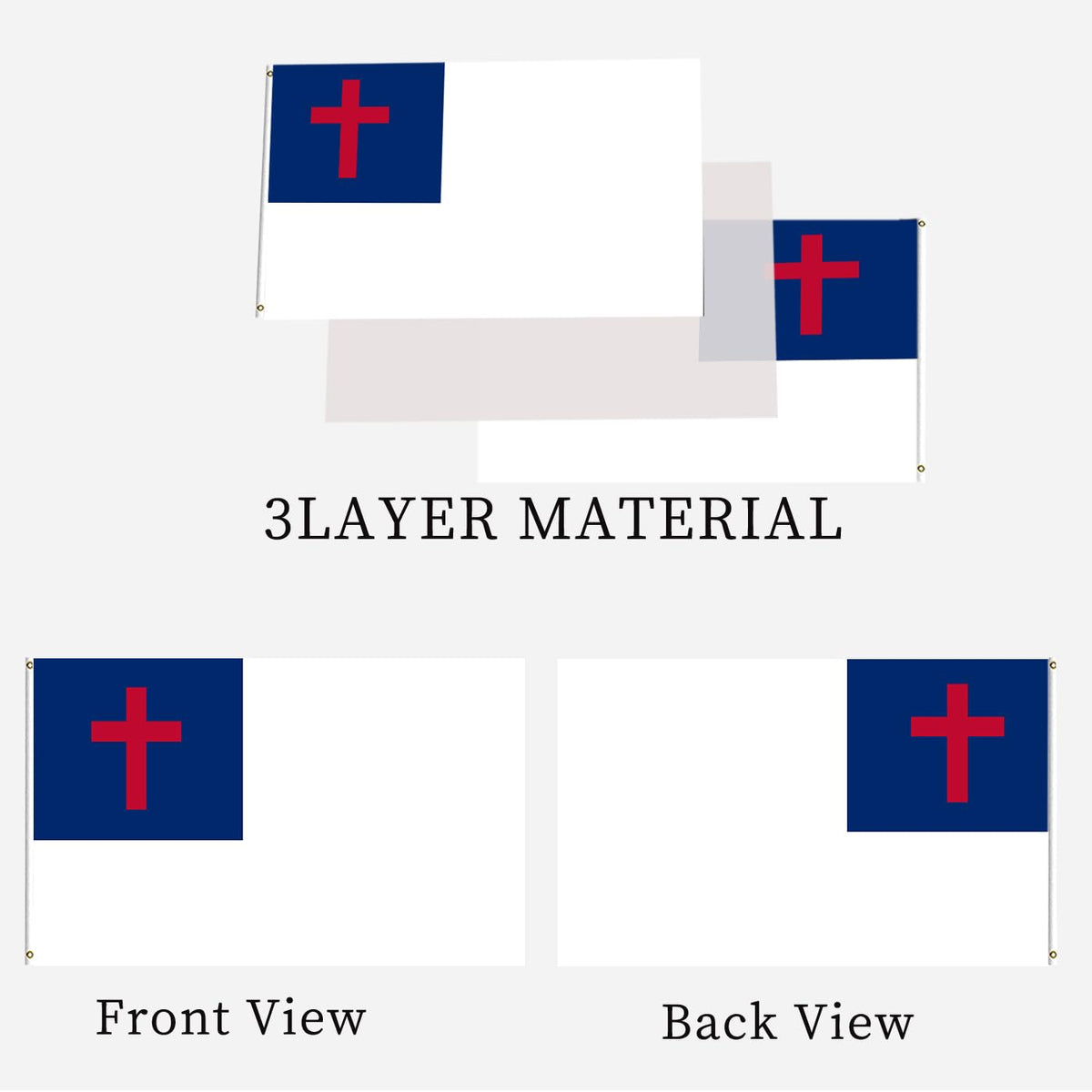 AJJSUE 3-ply polyester flag offers lasting durability for frequent use.