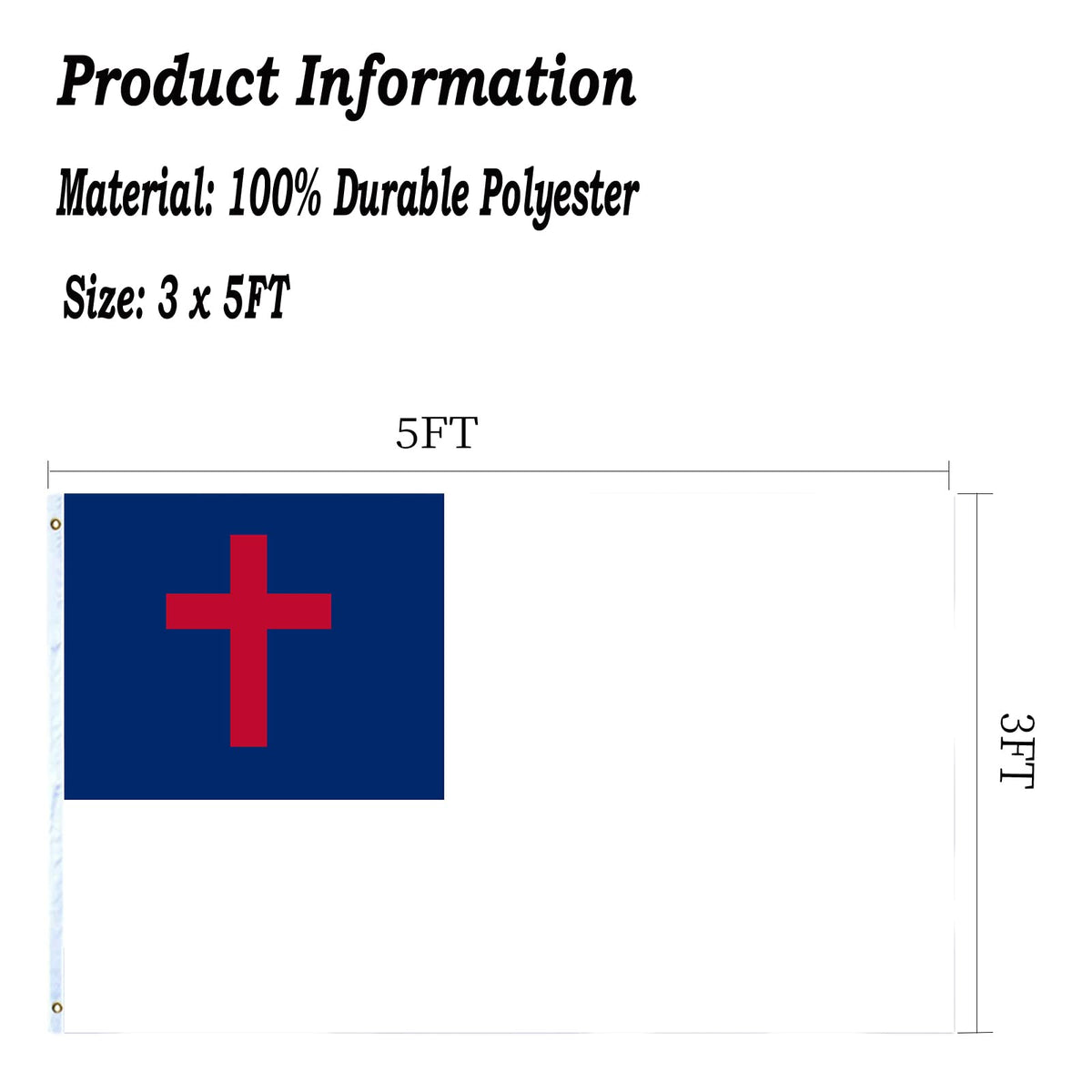 AJJSUE Christian flag ideal for church events and outdoor ceremonies.