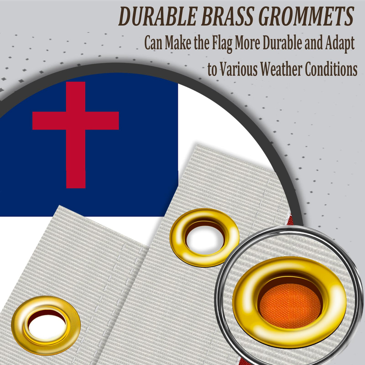 AJJSUE flag with brass grommets for secure hanging.