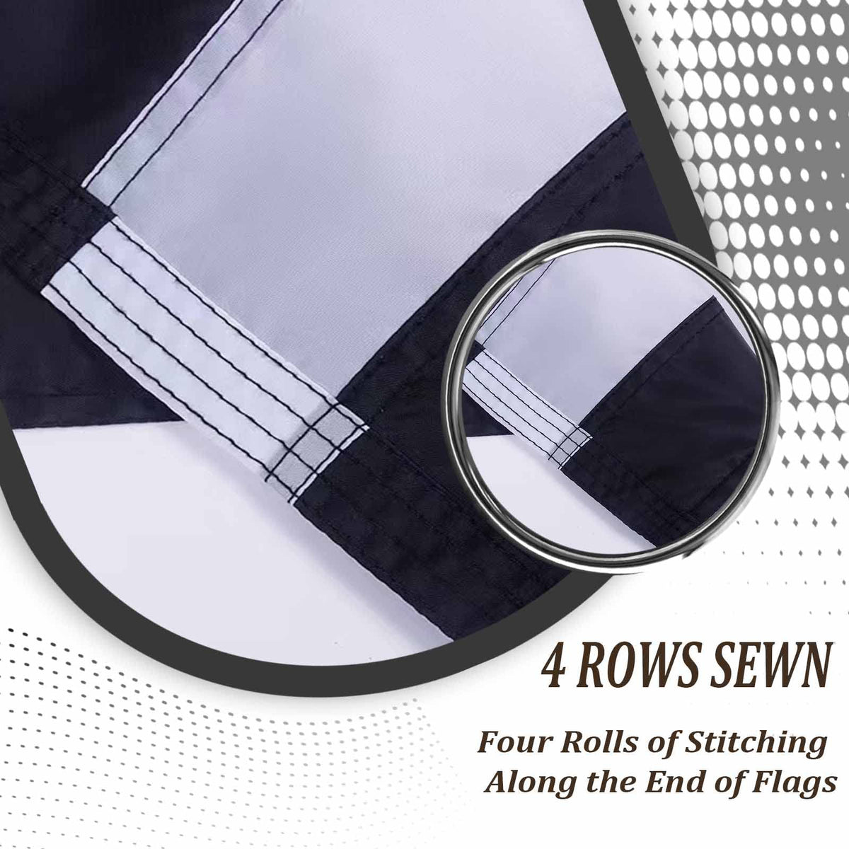 AJJSUE heavy stitching around edges ensures durability in windy weather