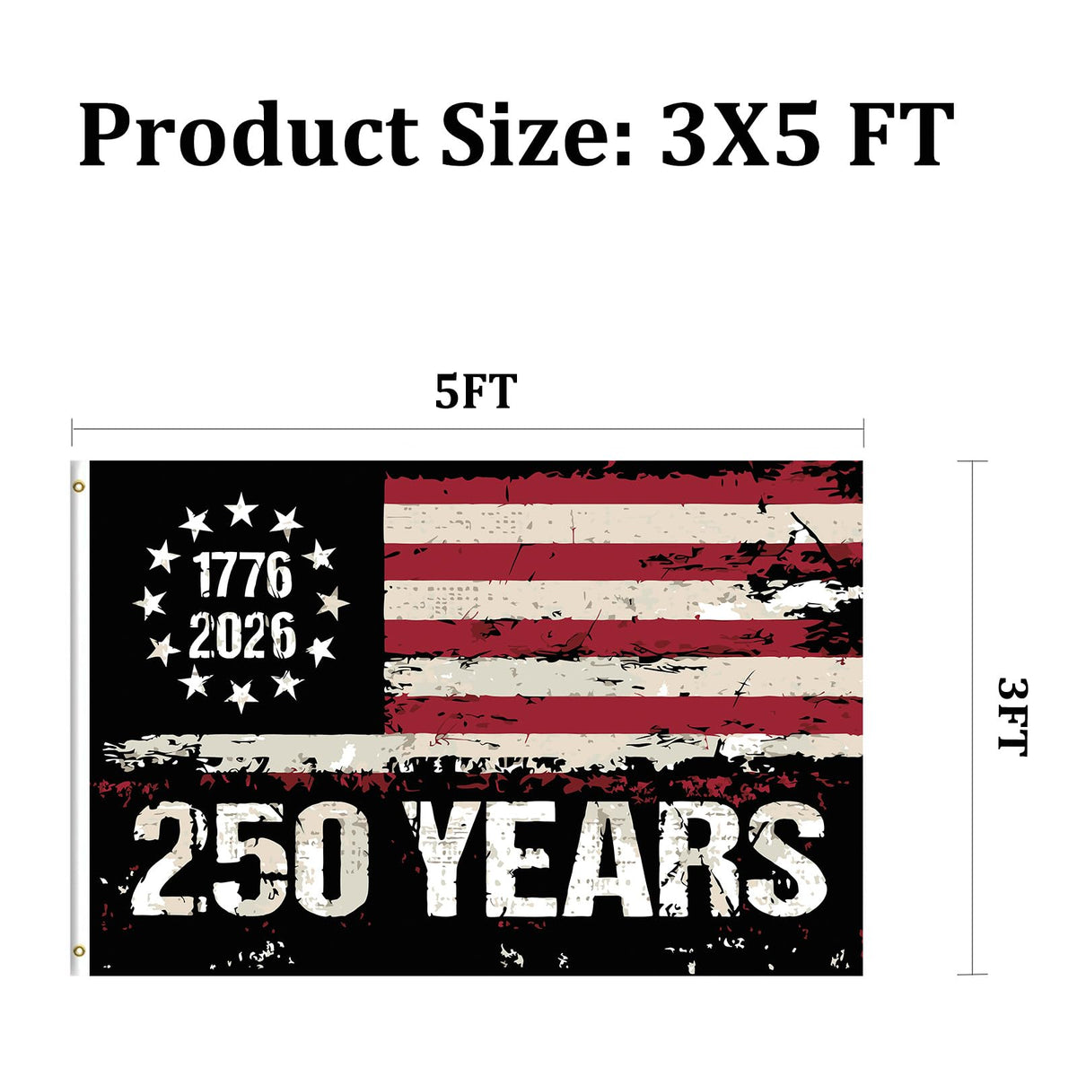 AJJSUE 250th flag shown in ceremonial display at home or school.