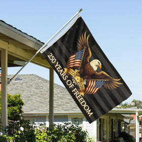 AJJSUE flag shows brass grommets and sturdy header for windy outdoor use.