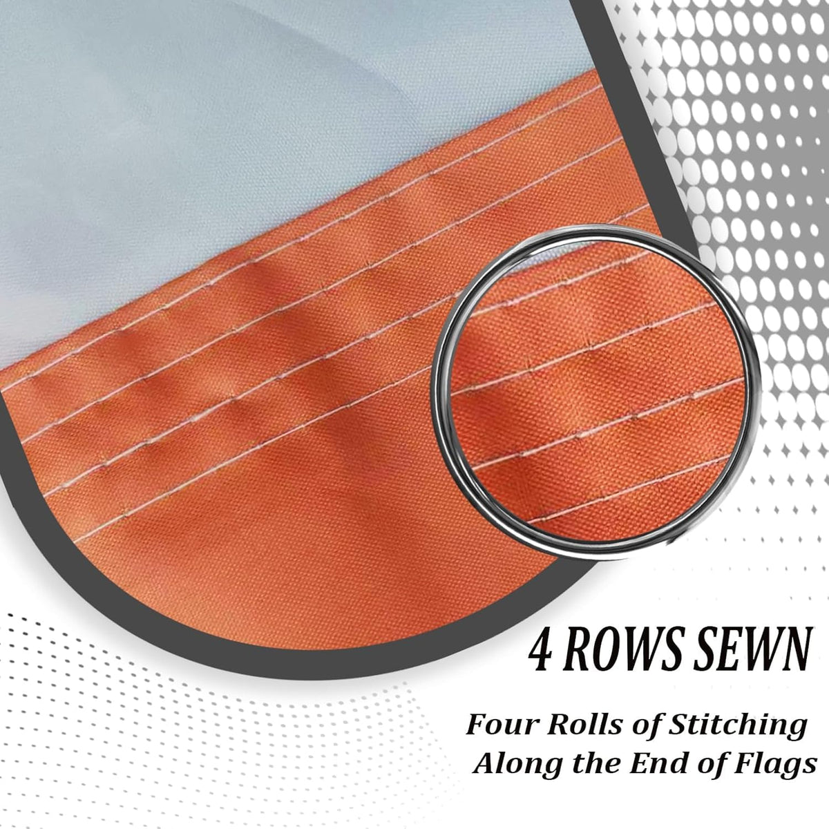 AJJSUE Ireland flag four-row stitching for enhanced durability outdoors.
