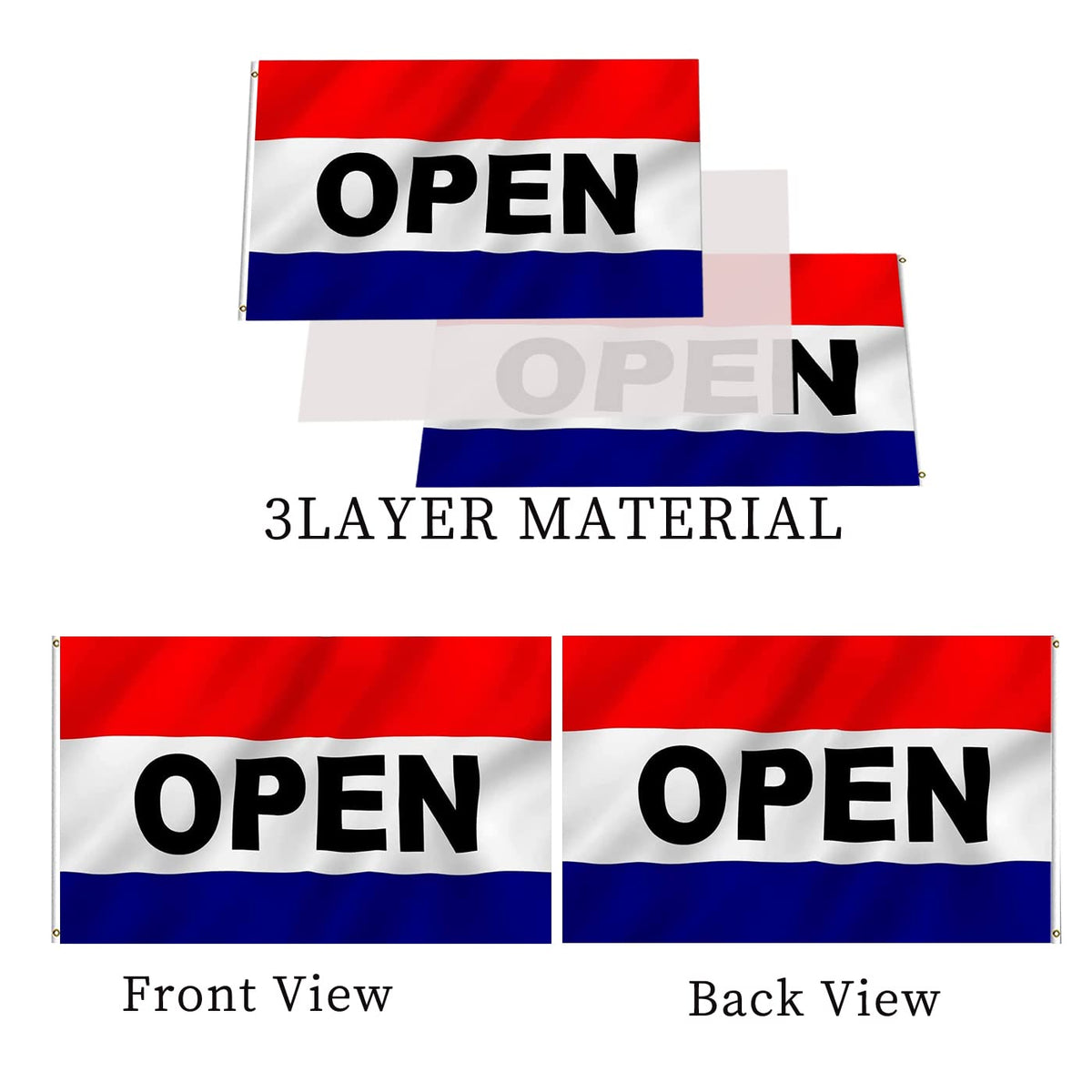 AJJSUE Open Flag four-row stitching reinforces seams against wind