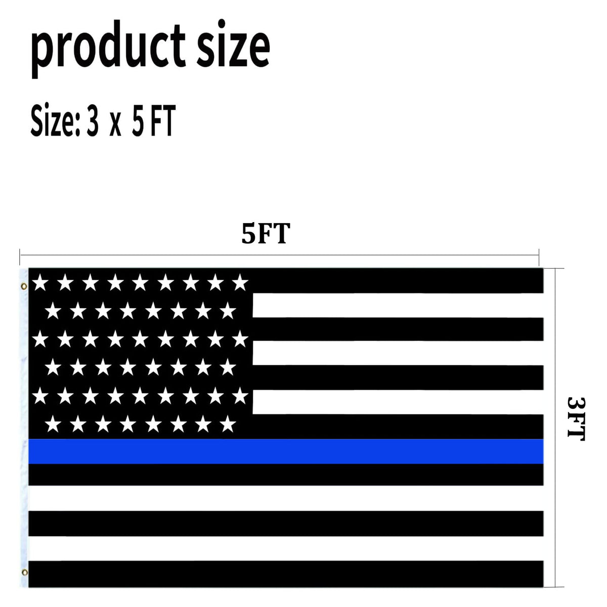 AJJSUE patriotic police flag ready for hanging at events