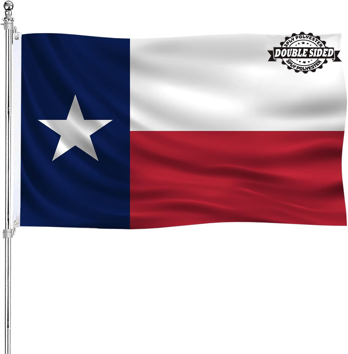 AJJSUE 3x5 Texas flag outdoors, durable polyester for weather exposure.