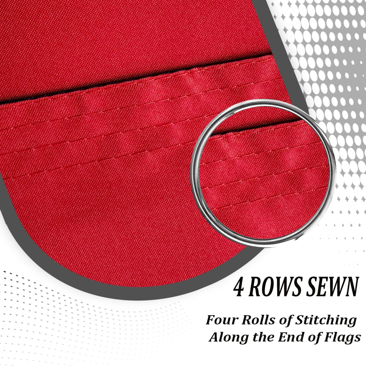 AJJSUE 4-row stitching flag resists tearing in wind.