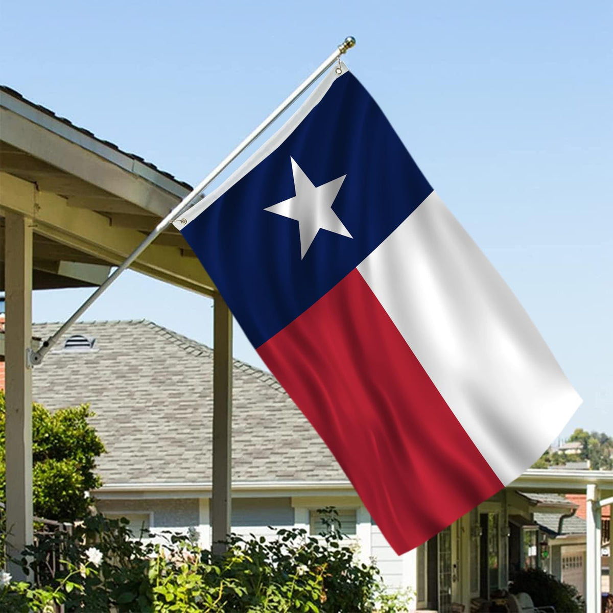 AJJSUE Texas flag double-sided, clearly readable from both sides.