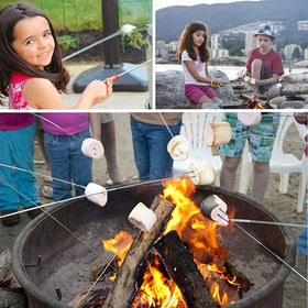 Ajmyonsp wooden handle provides a secure grip and heat protection during roasting.