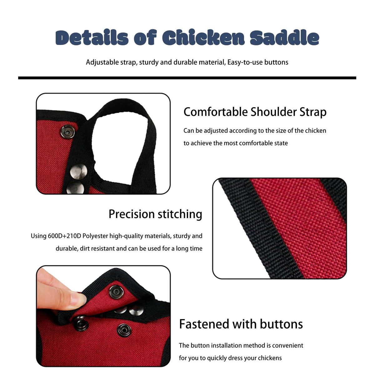 Ajqiomh chicken saddle in green promotes calmer flock and safety.