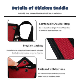 Ajqiomh chicken saddle in green promotes calmer flock and safety.