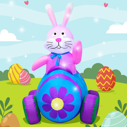 AJY Easter bunny inflatable 4ft with LED lights for standout outdoor decoration