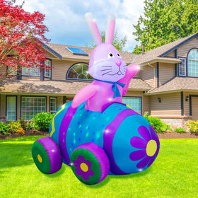 AJY outdoor inflatable bunny in-car scene adds festive charm
