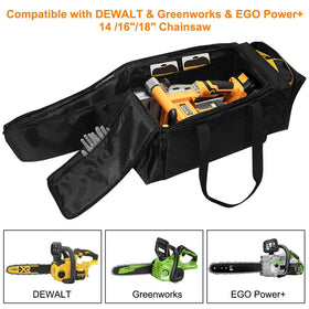 Ajyingasyo chainsaw bag large capacity storage for oils and batteries.