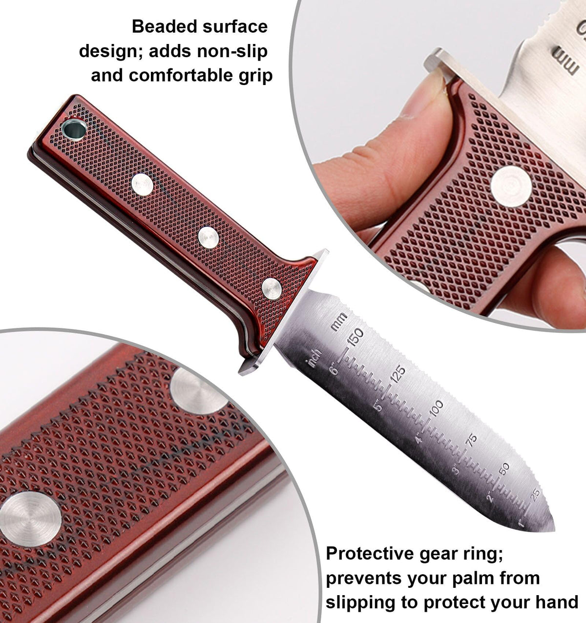 AKAKD Hori Hori knife handle—ergonomic, non-slip grip