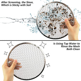 Polished edges on AKAKD sifter ensure safe handling during garden use