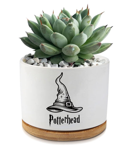 AKAQCHANG ceramic planter with drainage hole for healthy plants.