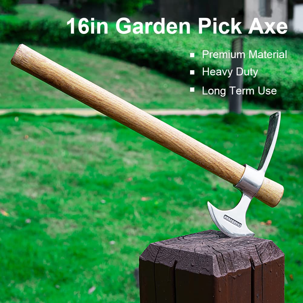 AKBFOX weeding mattock in action for garden cultivation and ground loosening
