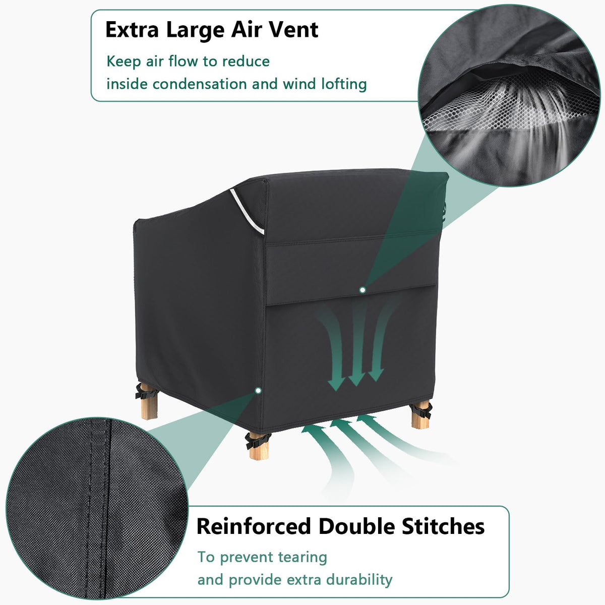 AKEfit buckle and drawstring system keeps the cover secure in wind.