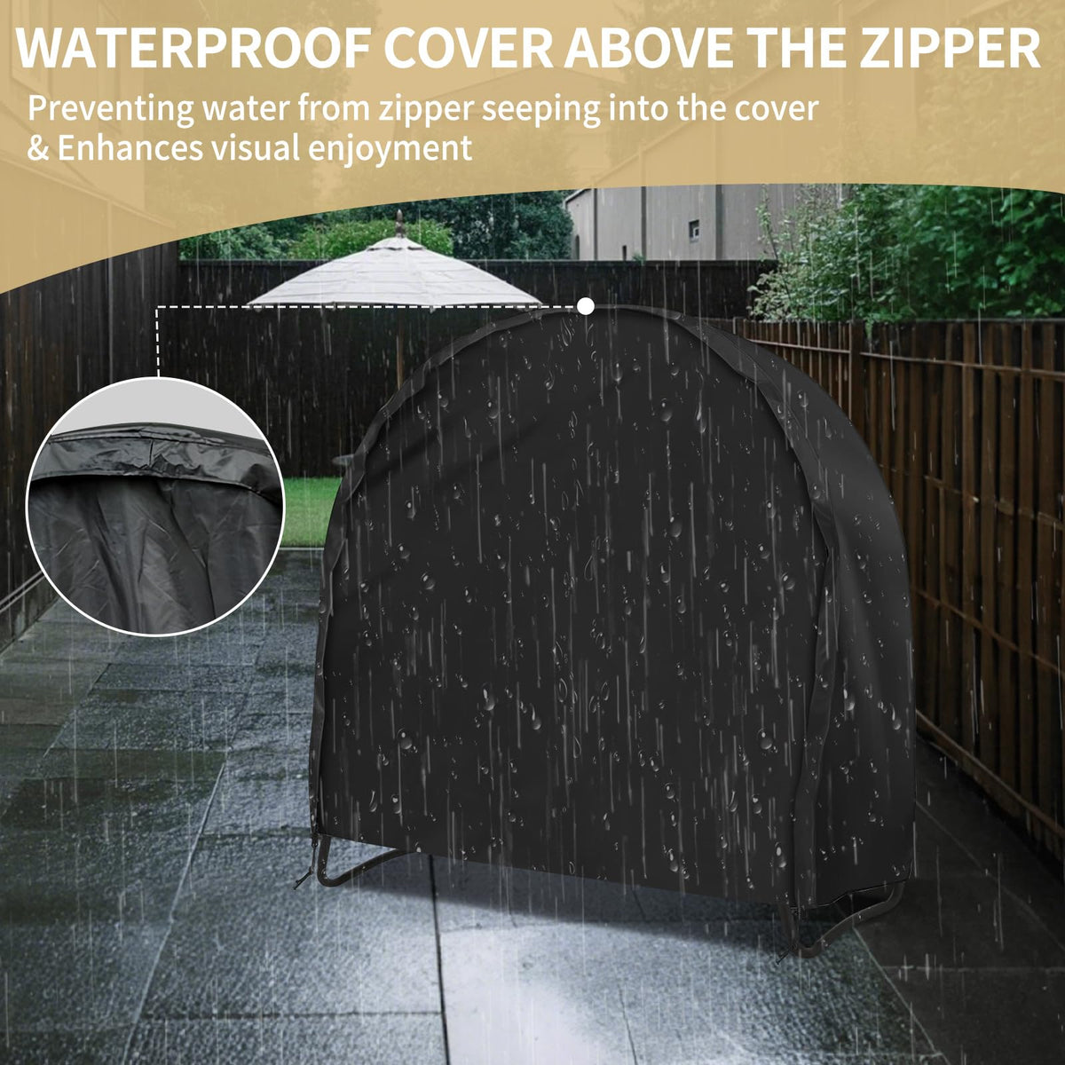 AKEfit log hoop cover sized to fit 41 inch rings and up to 24 inch logs
