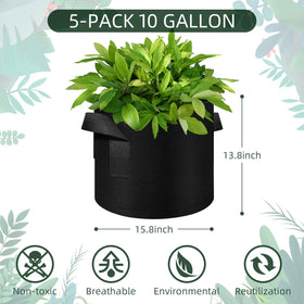 AkiiGer grow bag with reinforced handles for easy lifting and repositioning.