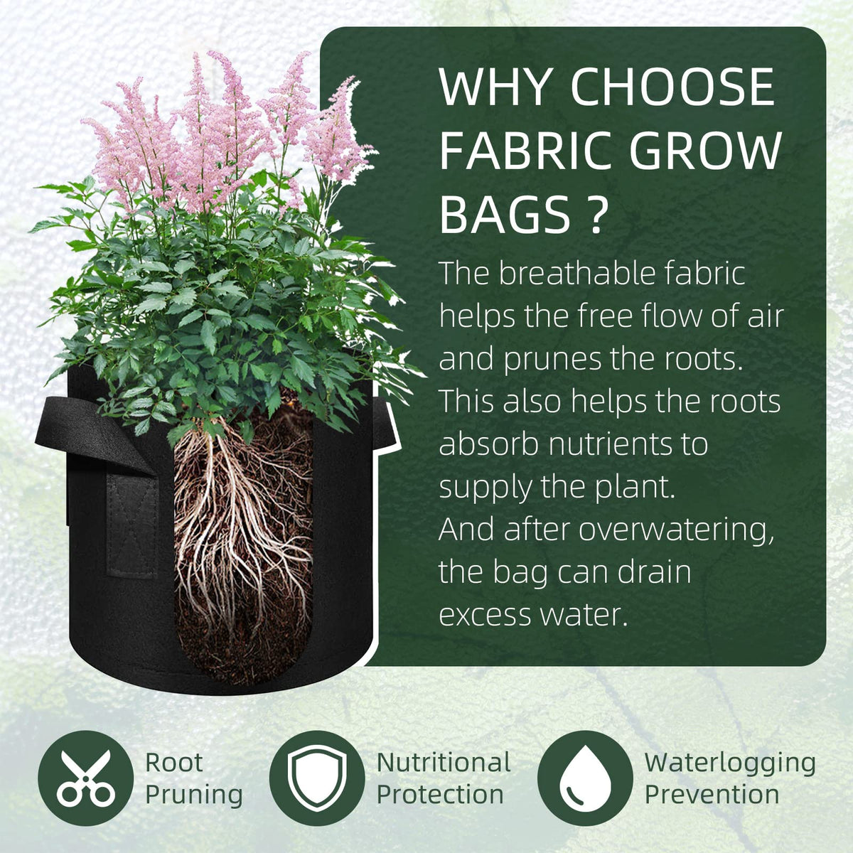 AkiiGer reusable fabric grow bag can be washed and stored after use.