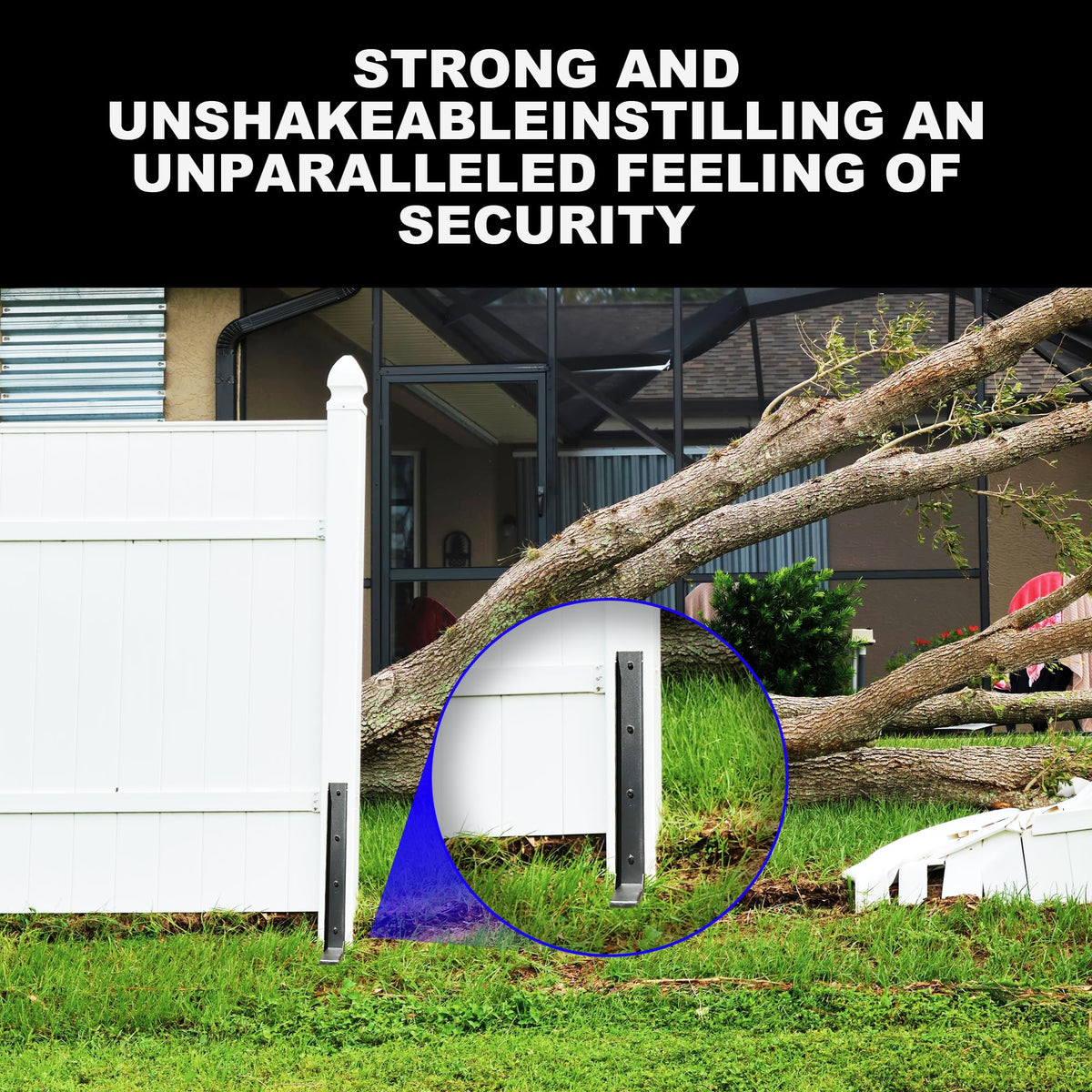 Thickened 11-gauge steel design delivers durable outdoor fence anchoring.